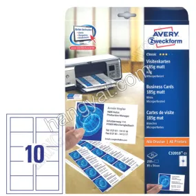 已停產-----Avery Zweckform 德國詩藝寶 C32010-25 名片咭紙 ( 250張名片, 185克)