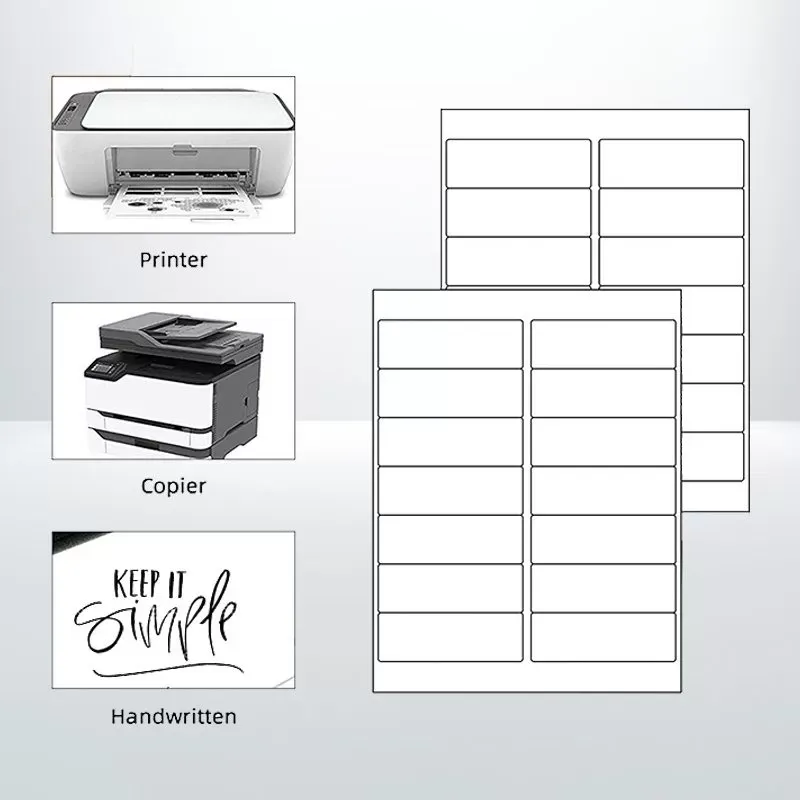 100pcs 14UP A4 Peel & Paste Office Mailing Address Sticker Labels Self Adhesive