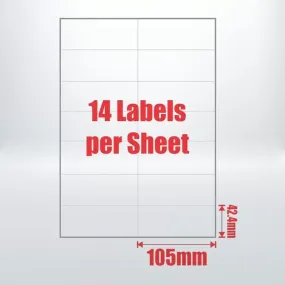 100pcs 14UP A4 Peel & Paste Office Mailing Address Sticker Labels Self Adhesive