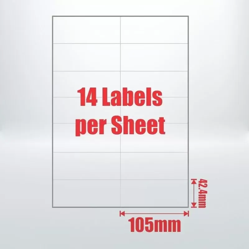 100pcs 14UP A4 Peel & Paste Office Mailing Address Sticker Labels Self Adhesive