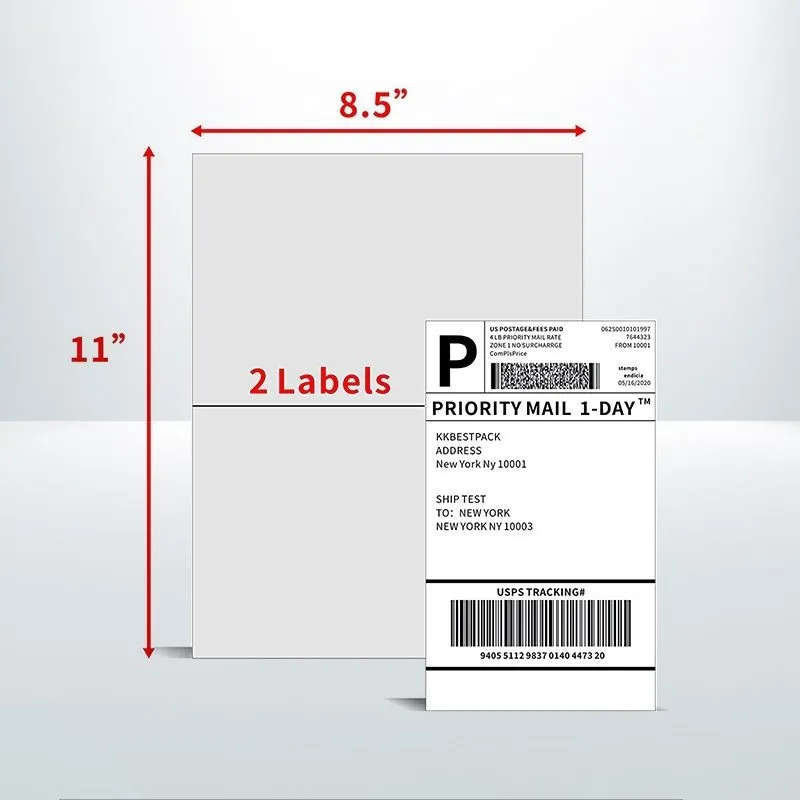 100pcs 2UP A4 Peel & Paste Office Mailing Address Sticker Labels Self Adhesive