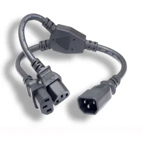 16AWG Power Cord Extension Splitter C14 to C13 x 2