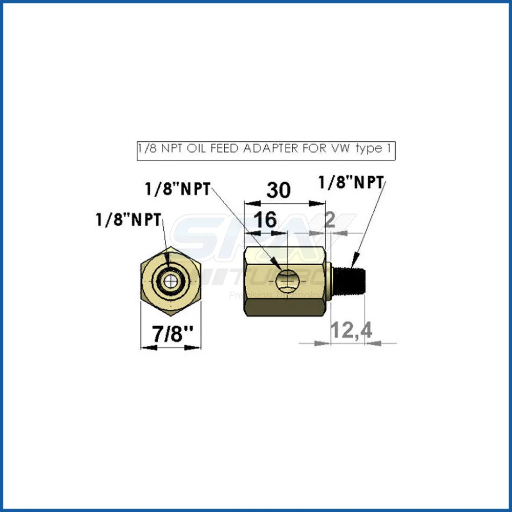 1/8" NPT oil sensor feed adapter VW engines