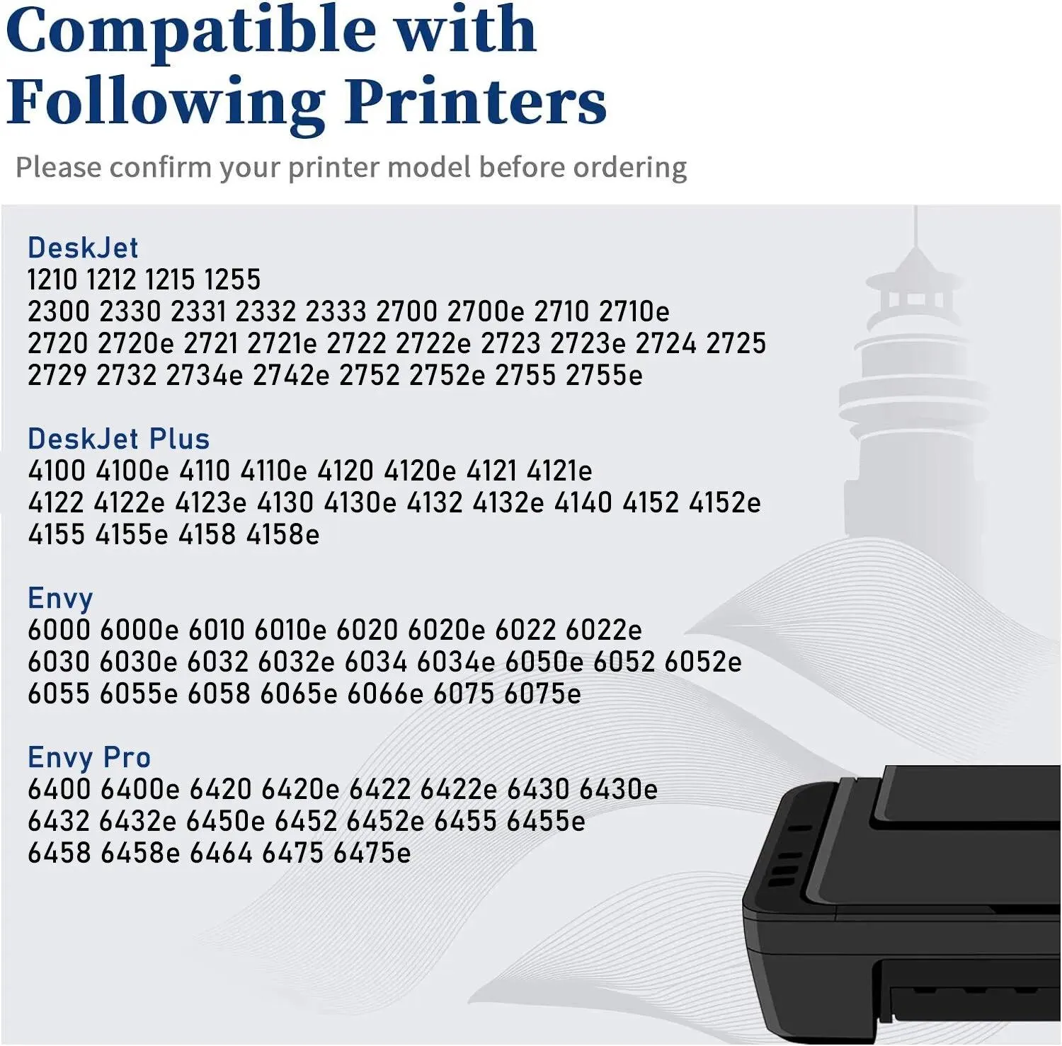 2PK Ink HP 67XL Cartridges for DeskJet 2755e 1255 2732e 2752e Replacement