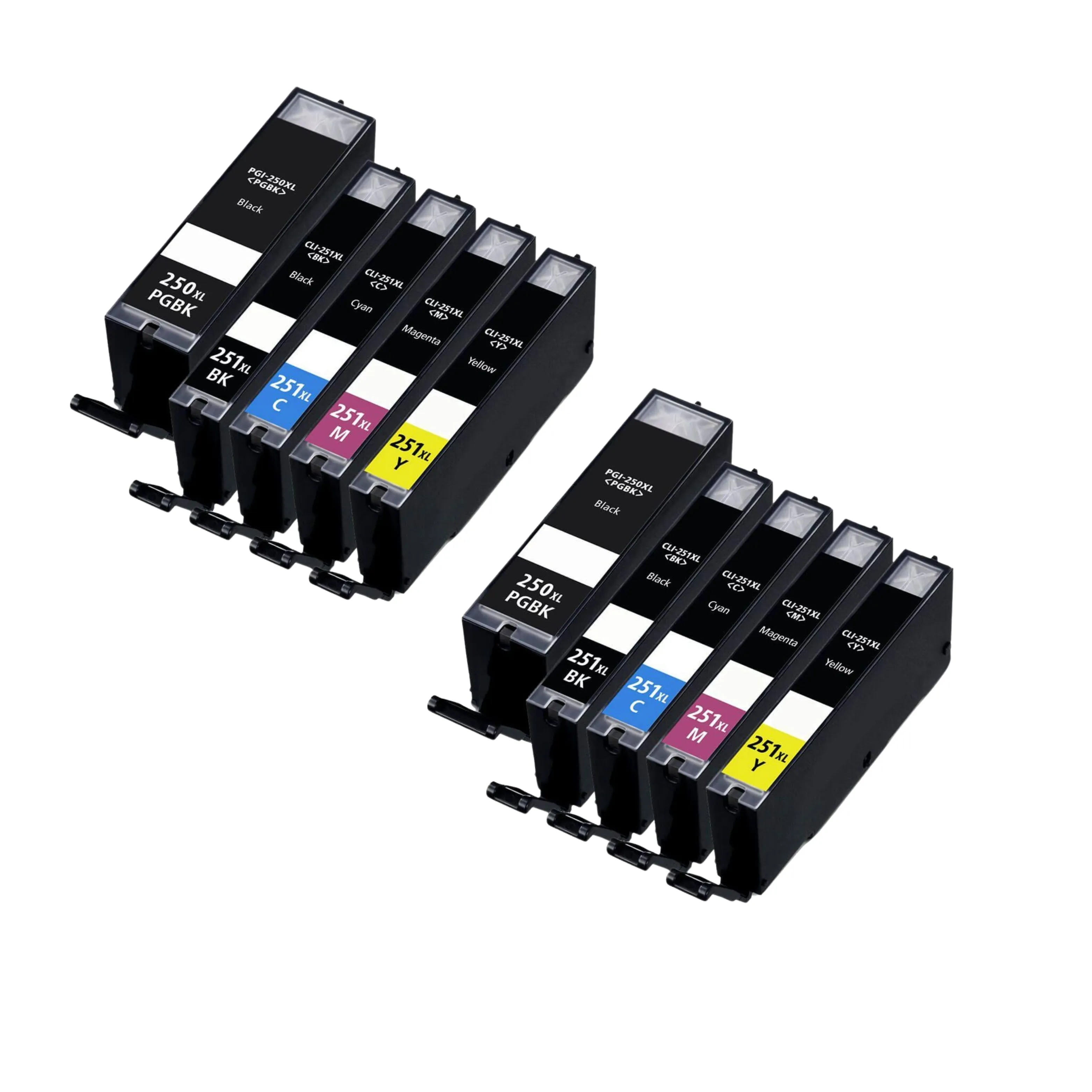 5 Pack Canon PGI-250xl CLI-251xl Ink Cartridges (1X Large Black Pgi-250xl - 1x each color Cli-251xl) - Compatible