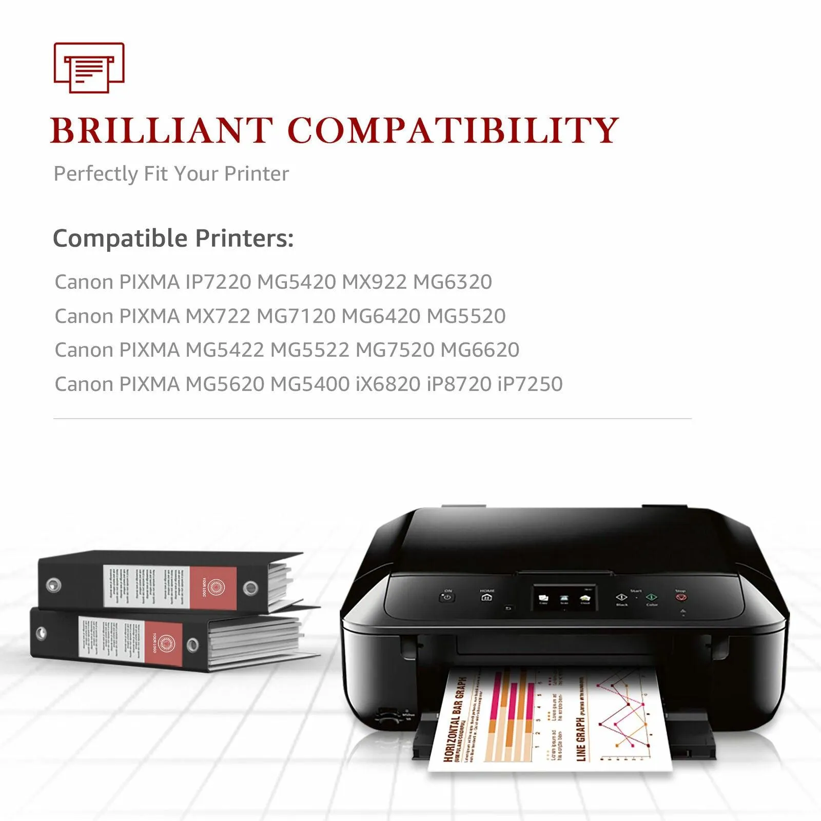 5 Pack Canon PGI-250xl CLI-251xl Ink Cartridges (1X Large Black Pgi-250xl - 1x each color Cli-251xl) - Compatible