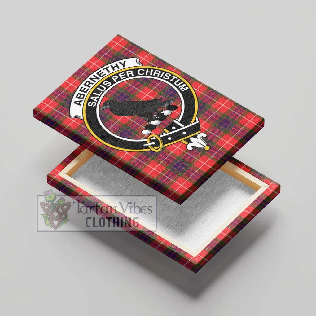 Abernethy Tartan Canvas Print Wall Art with Family Crest