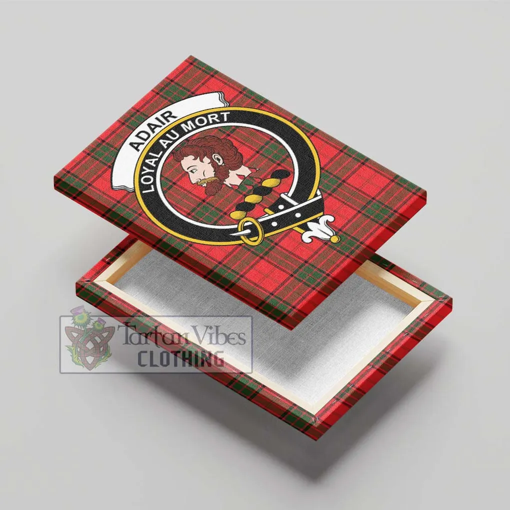Adair Tartan Canvas Print Wall Art with Family Crest