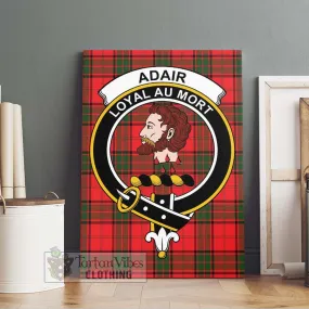 Adair Tartan Canvas Print Wall Art with Family Crest