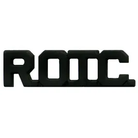 Army ROTC Collar Device: Cutout Letters - black metal