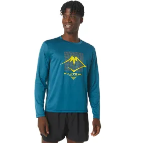 Asics Men&#x27;s Fujitrail Logo Long Sleeve Top Ink Teal | Buy Asics Men&#x27;s Fujitrail Logo Long Sleeve Top Ink Teal here | Outnorth