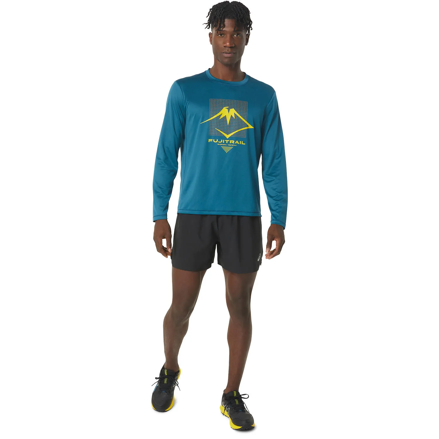 Asics Men&#x27;s Fujitrail Logo Long Sleeve Top Ink Teal | Buy Asics Men&#x27;s Fujitrail Logo Long Sleeve Top Ink Teal here | Outnorth