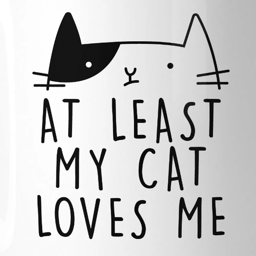 At Least My Cat Loves Me Funny Quote Coffee Mug Cute Gift Ideas