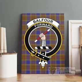 Balfour Tartan Canvas Print Wall Art with Family Crest
