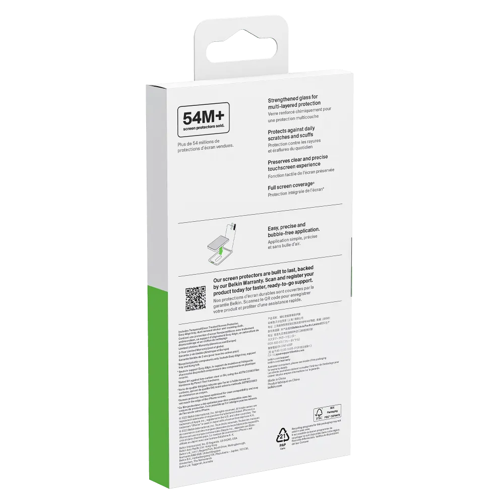 Belkin Glass Screen Protector with EZ Tray for Apple iPhone 15 Pro Max by Belkin