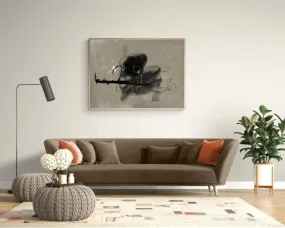 Black and white art, white tones, hand drawn art, Large minimalistic Abstract Painting, Printable Art, modern wallpaper, 40"x50"