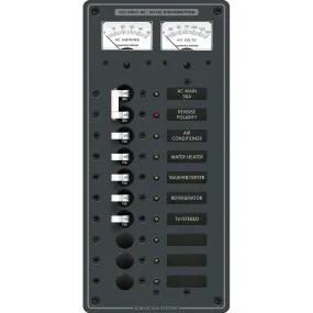 Blue Sea 8074 AC Main  8 Positions Toggle Circuit Breaker Panel - White Switches