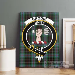 Brodie Hunting Tartan Canvas Print Wall Art with Family Crest