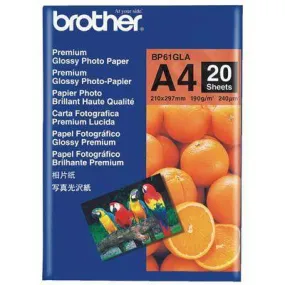 Brother Bp-61Gla Glossy Photo Paper 190Gsm A4 Pack 20