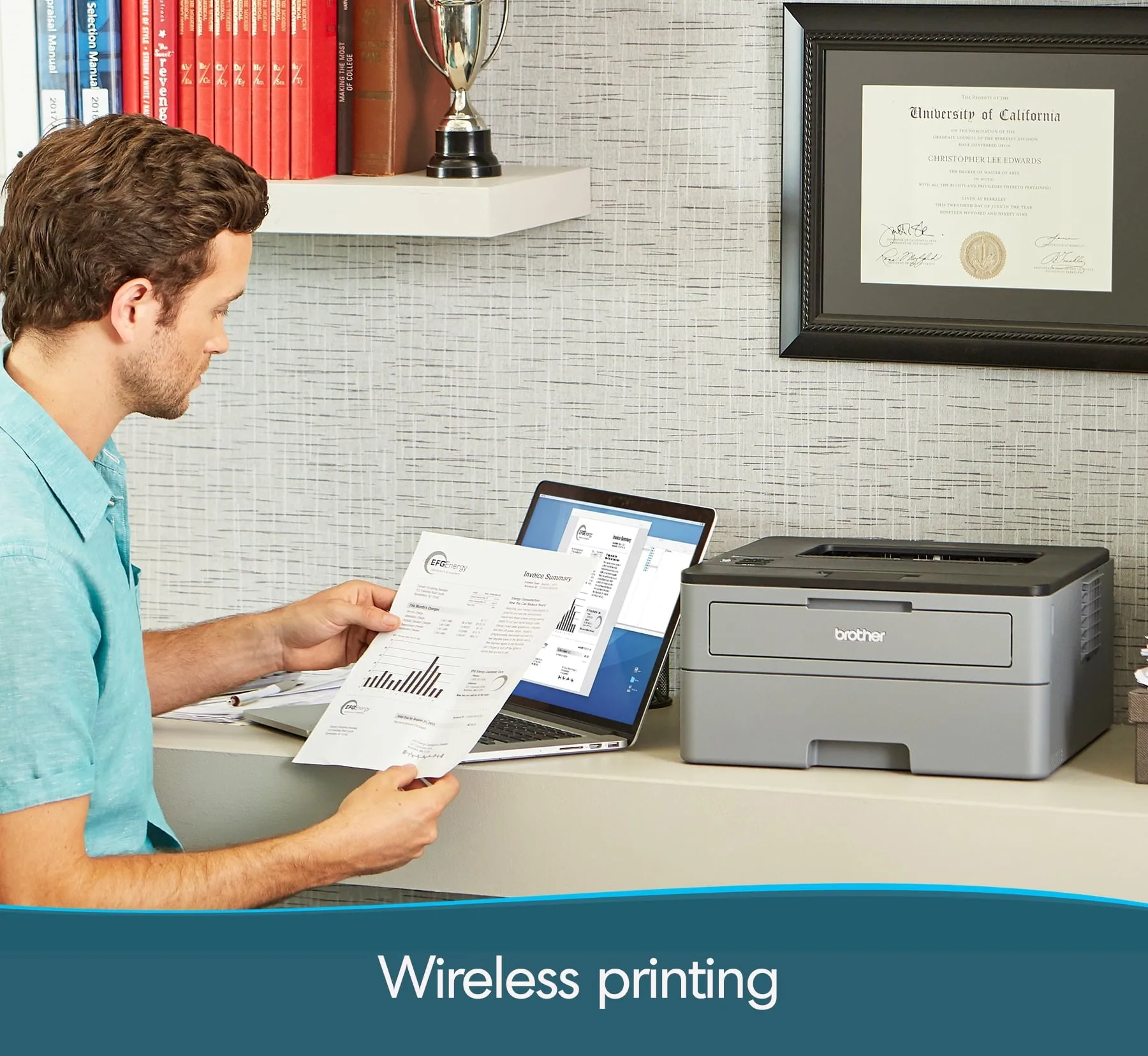 Brother HL-L2350DW Monochrome Compact Laser Printer with Wireless and Duplex Printing