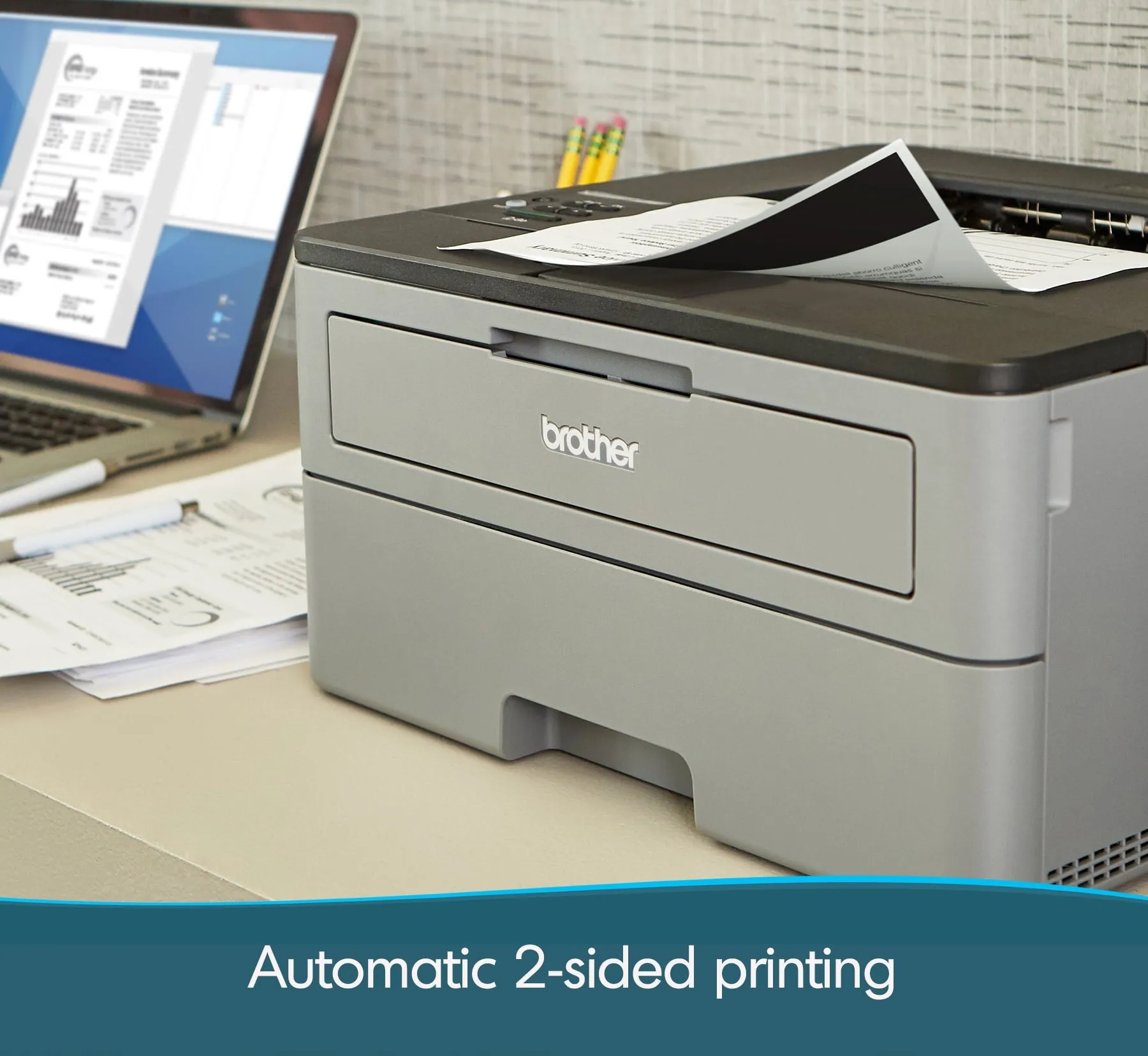 Brother HL-L2350DW Monochrome Compact Laser Printer with Wireless and Duplex Printing
