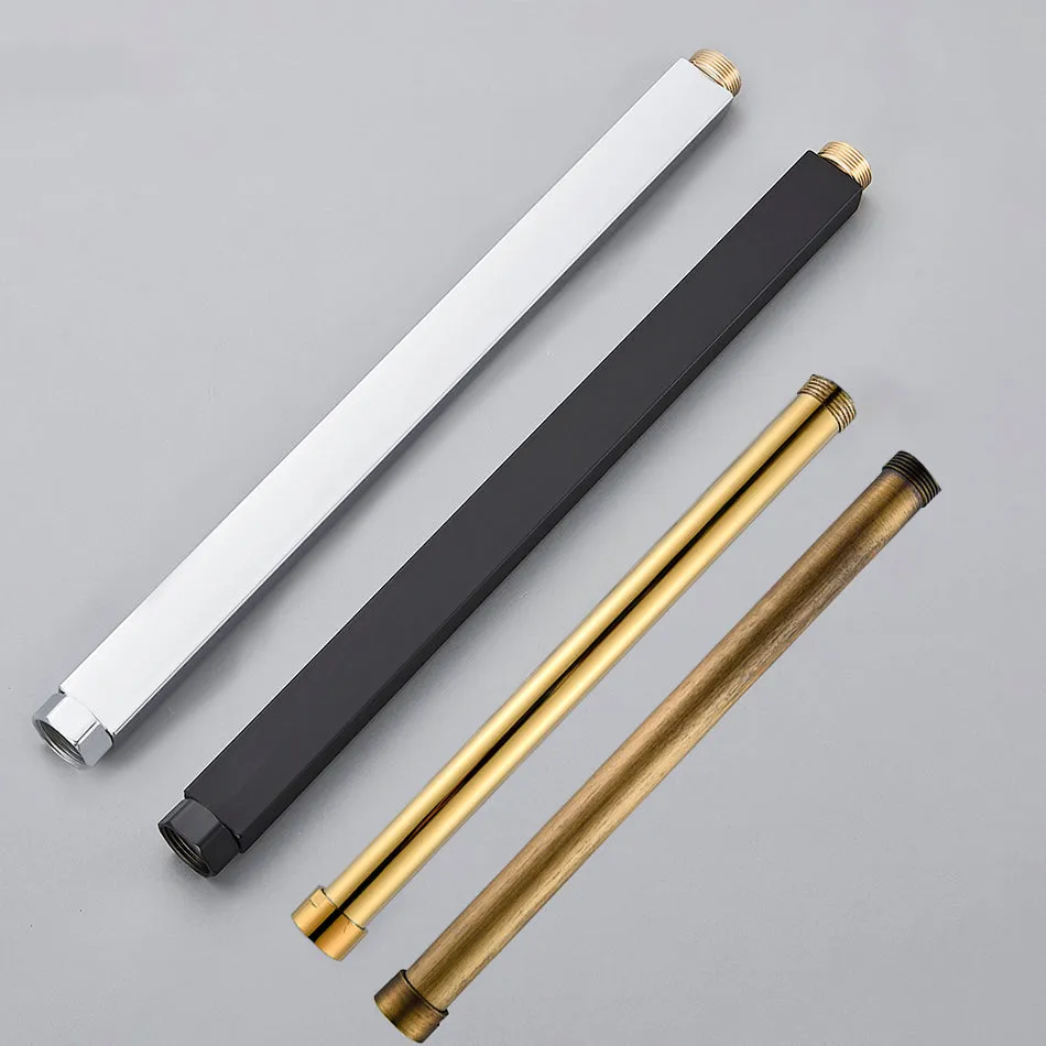 Brushed Nickle Gold Antique Brass Finish Shower Faucet Extension Tube
