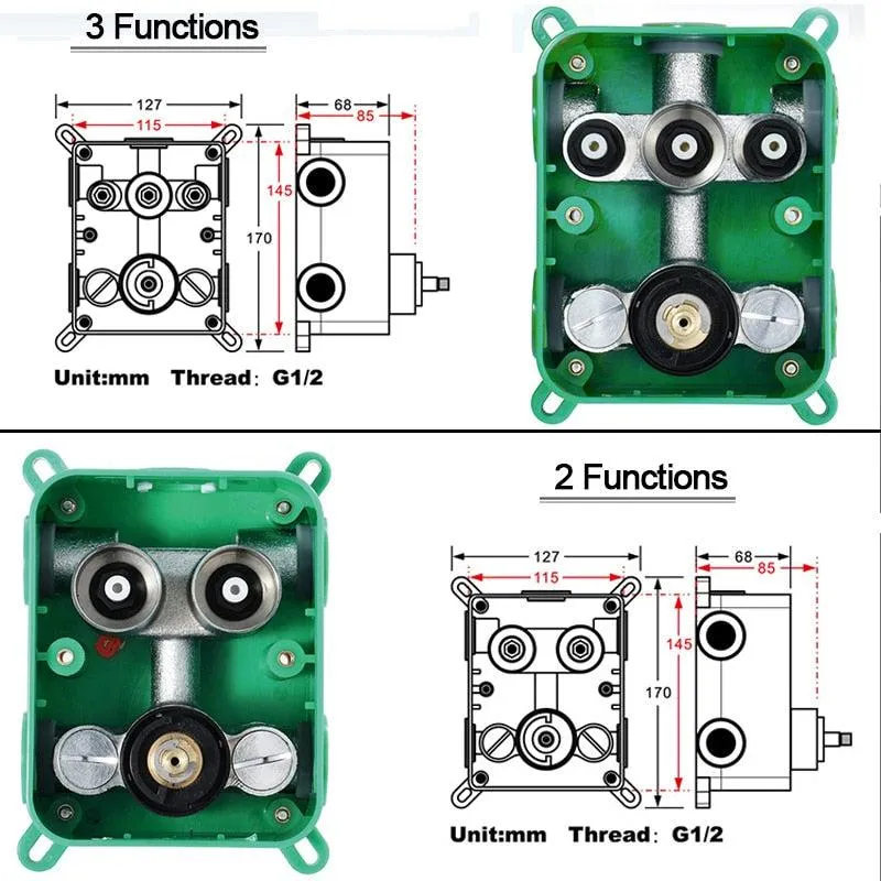 Built-in Thermostat Mixer Shower Tap Valve Bathroom Faucet Valve