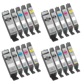 Canon PGI-280XXL & CLI-281XXL Compatible Ink Cartridges Set, 20 Super High Yield Color pack, (4x Pgi-280XXL Black   4x each cli-281XXL Black,Cyan,Magenta,Yellow)
