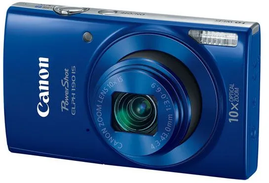 Canon PowerShot ELPH 190 IS 20 Megapixel Blue Digital Camera - 1090C001