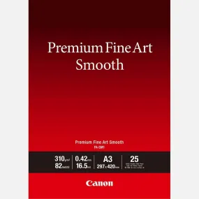 Canon Premium Fine Art Smooth Photo Paper 310Gsm A3  White Pack 25