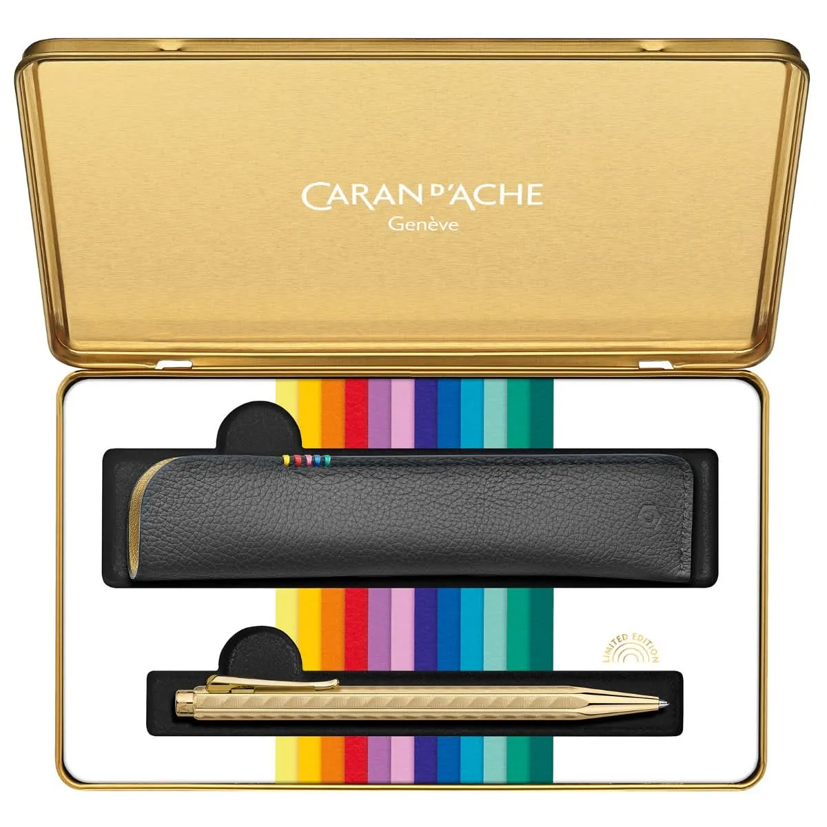CARAN d'ACHE ECRIDOR SUNLIGHT Gift Set, Ballpoint Pen & Leather Case - Limited Edition