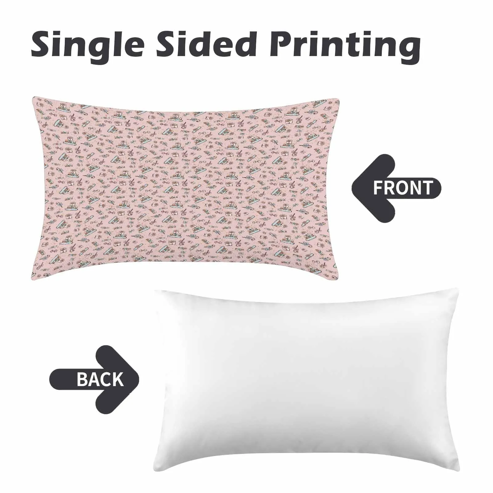Christmas presents 50  Peach Skin Pillowcase 20"x12" (One Side Printing)(2 Pack)