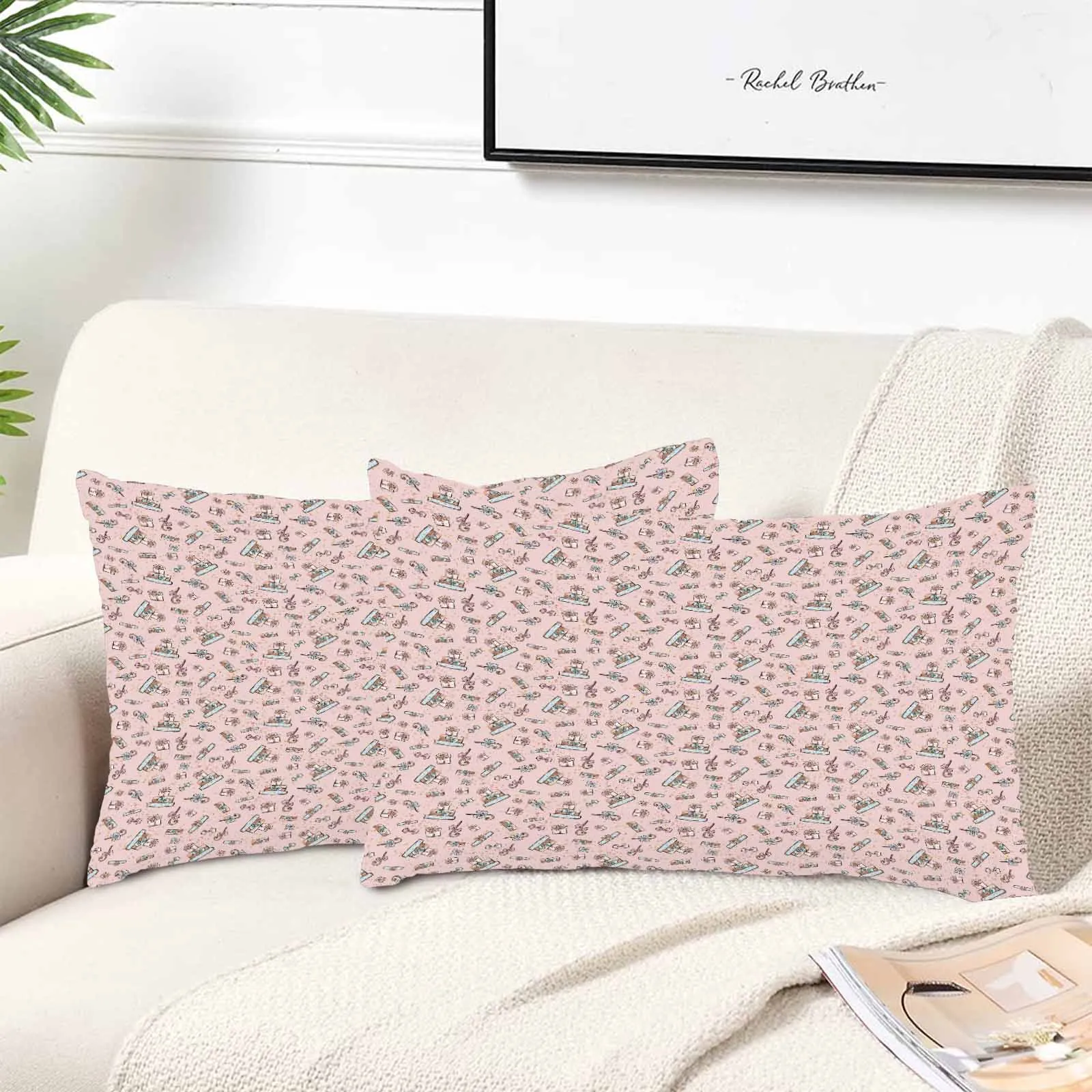 Christmas presents 50  Peach Skin Pillowcase 20"x12" (One Side Printing)(2 Pack)