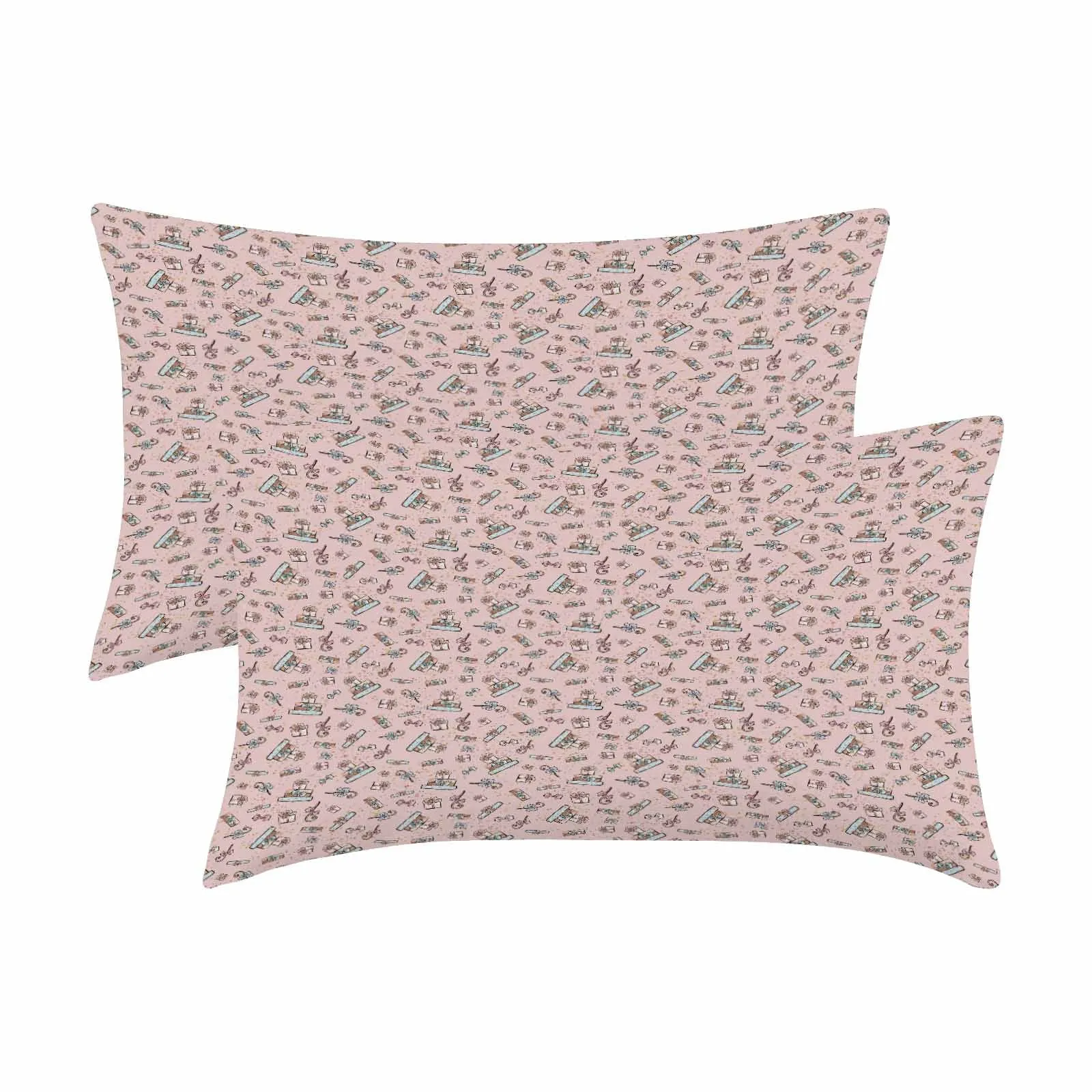 Christmas presents 50  Peach Skin Pillowcase 20"x12" (One Side Printing)(2 Pack)