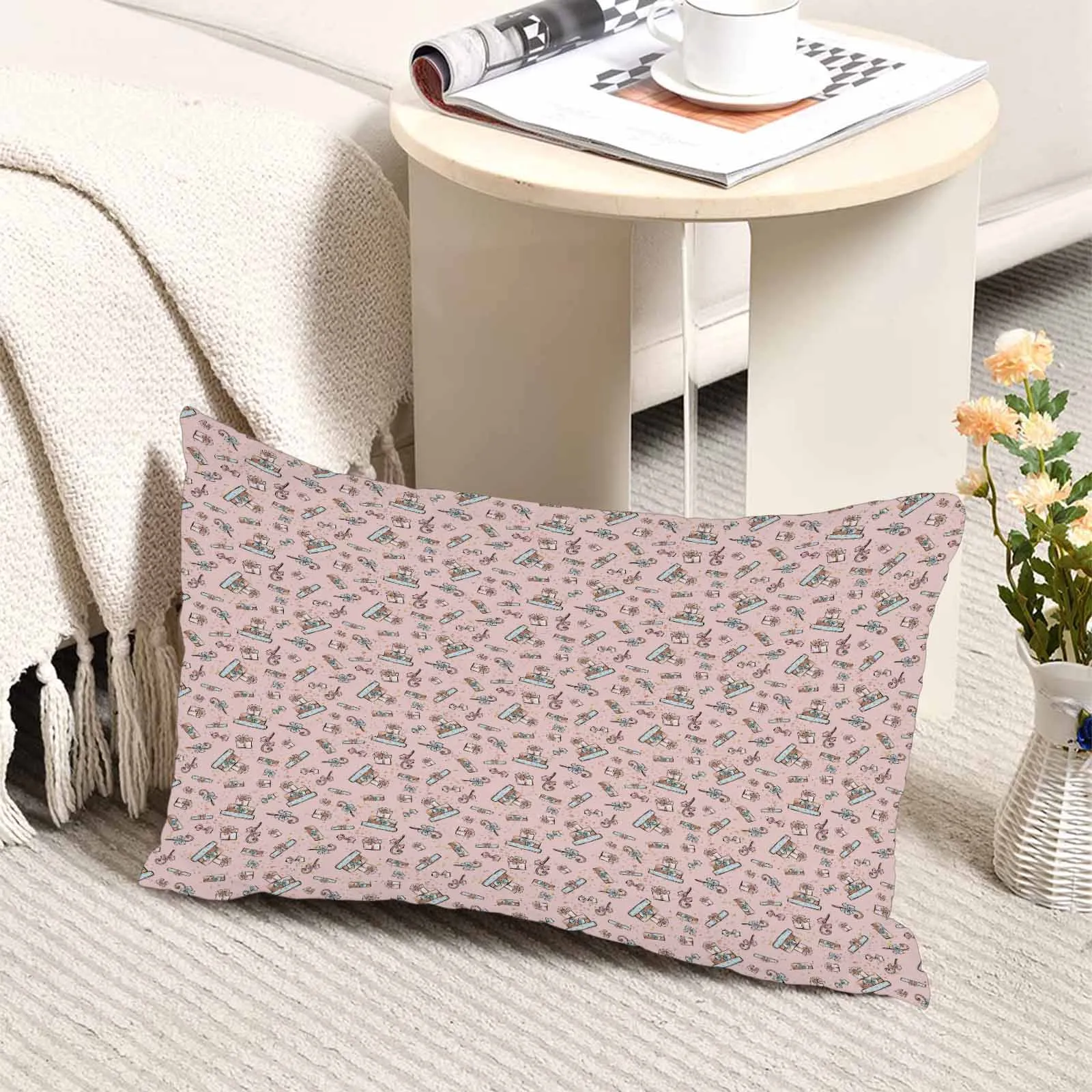 Christmas presents 50  Peach Skin Pillowcase 20"x12" (One Side Printing)(2 Pack)