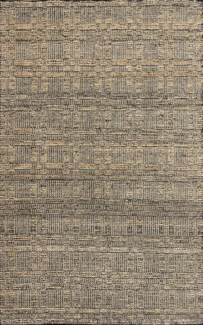 Cleo Charcoal Gold Panja Weave Dhurrie
