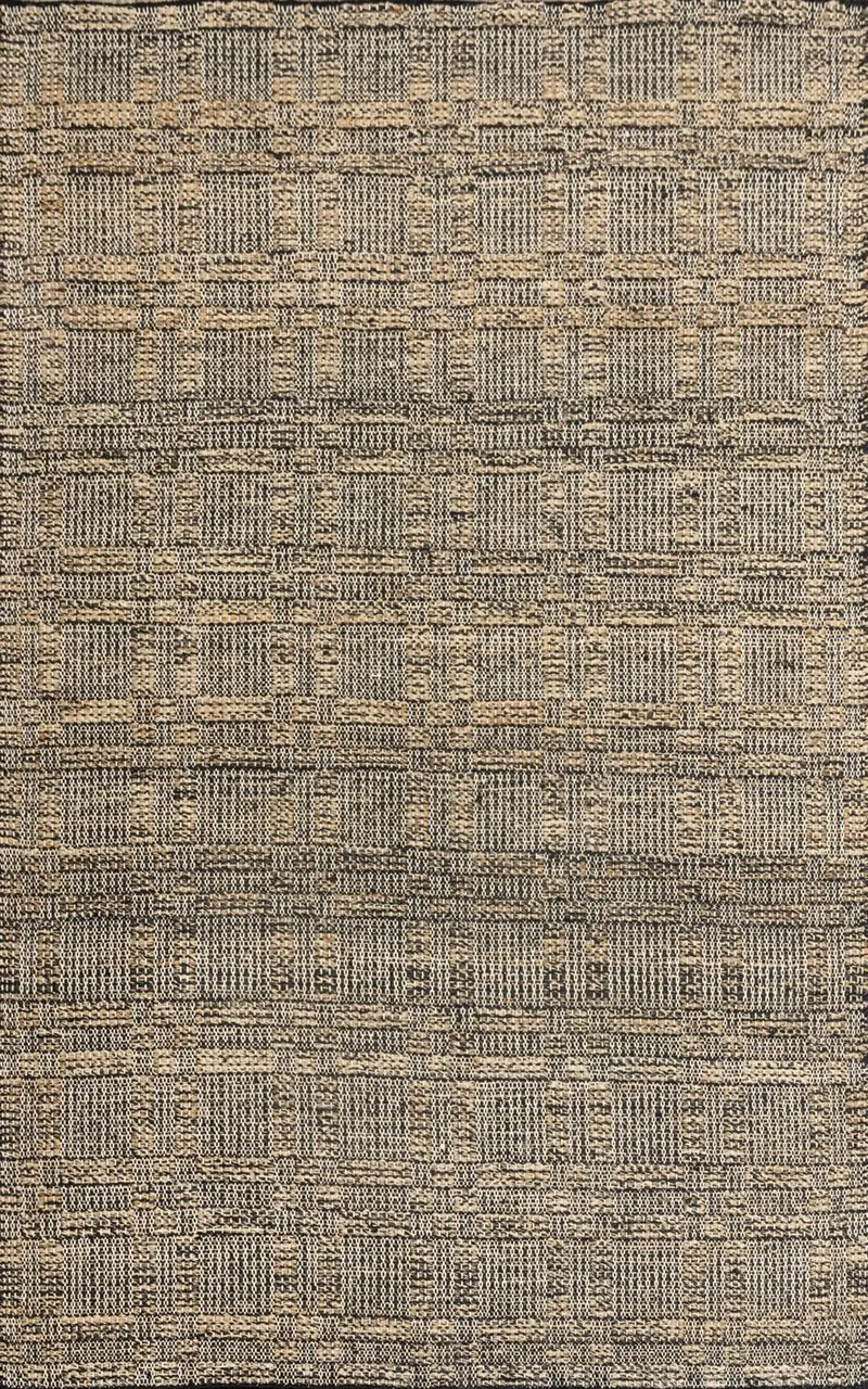 Cleo Charcoal Gold Panja Weave Dhurrie