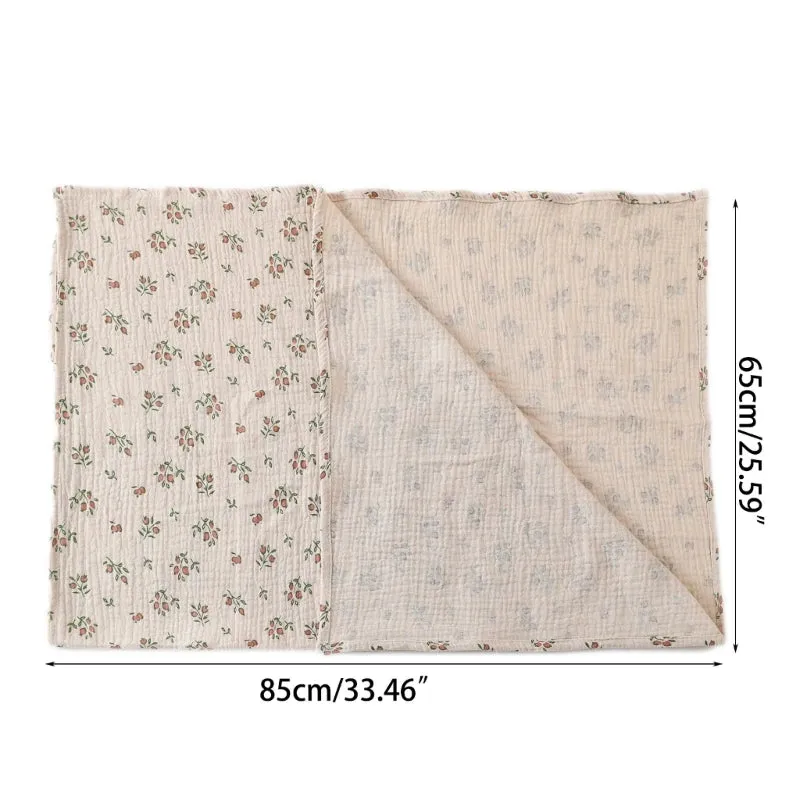 Cotton Swaddle Blanket Baby Blanket Solid Color Floral Print Muslin