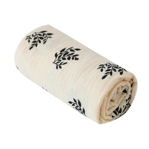 Cotton Swaddle Blanket Baby Blanket Solid Color Floral Print Muslin