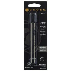 Cross Ballpoint Pen Refill, Fine Black 2pk