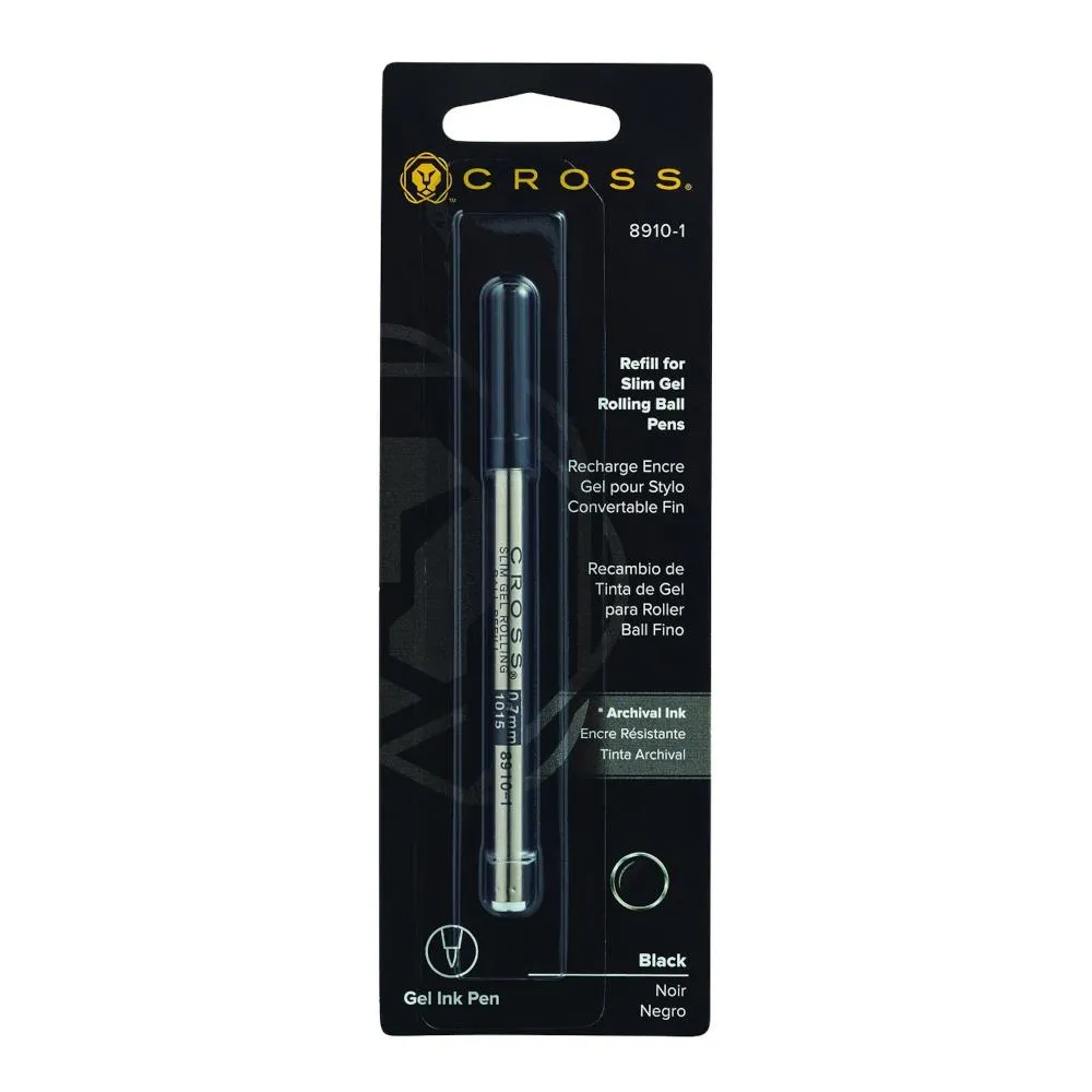 Cross Slim Rollerball Pen Refill, Medium Black