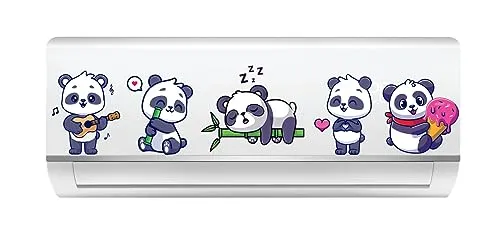 Decor Kraft AC Sticker Fridge Sticker Wall Sticker Lazy Panda AC Stickers Standard Size (Pack of 1)