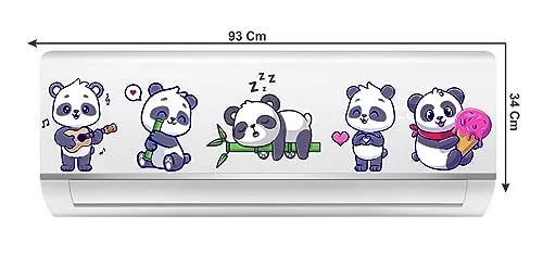 Decor Kraft AC Sticker Fridge Sticker Wall Sticker Lazy Panda AC Stickers Standard Size (Pack of 1)