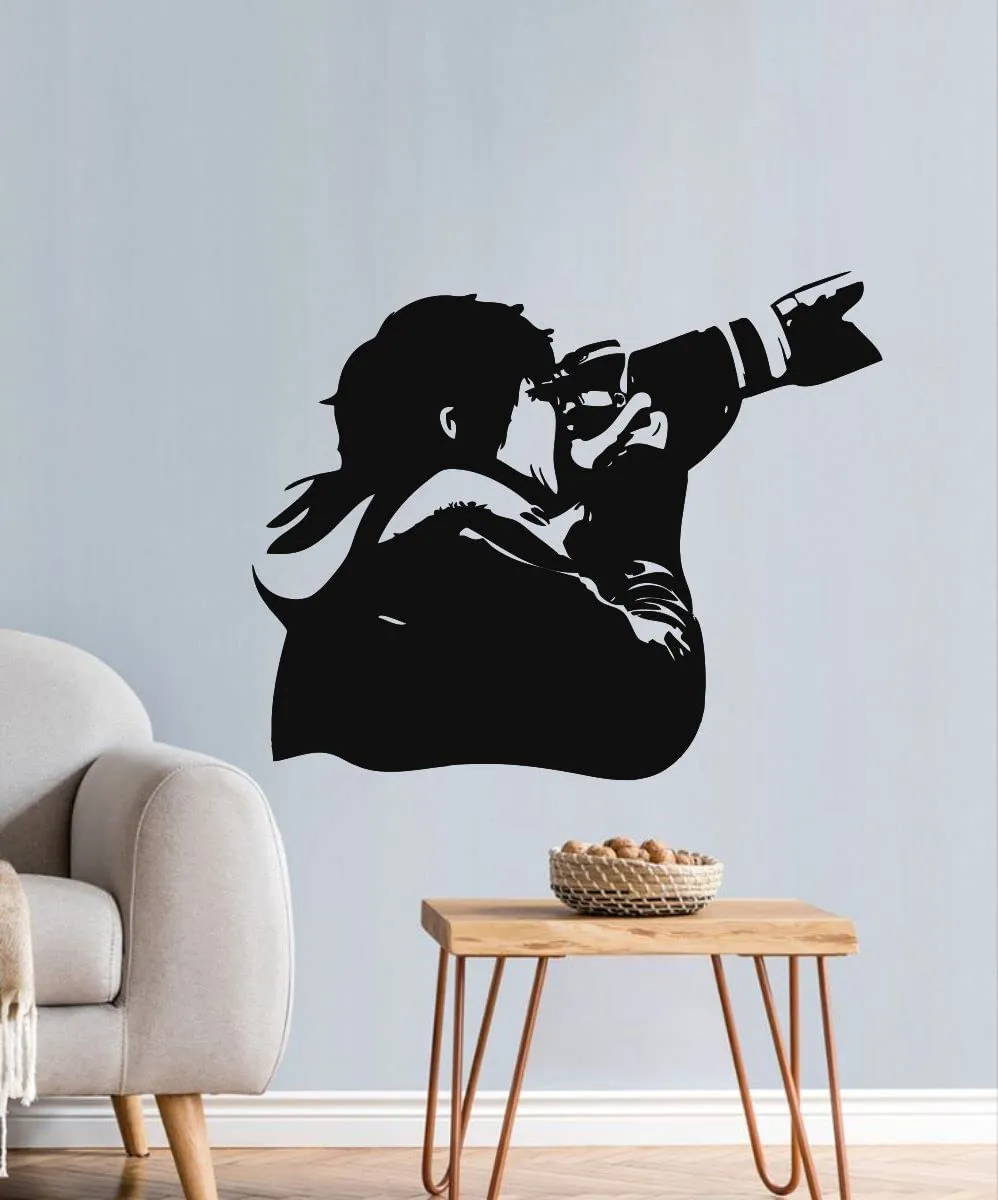 Decor Kraft Camerman Wall Sticker & Decal,Size- 50 Cm X 36 Cm,Decorative