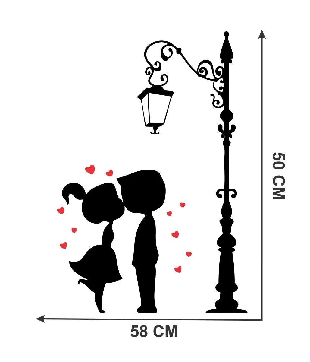 Decor Kraft Couple Design Wall Sticker & Decal,Size- 58 Cm X 36 Cm,Decorative