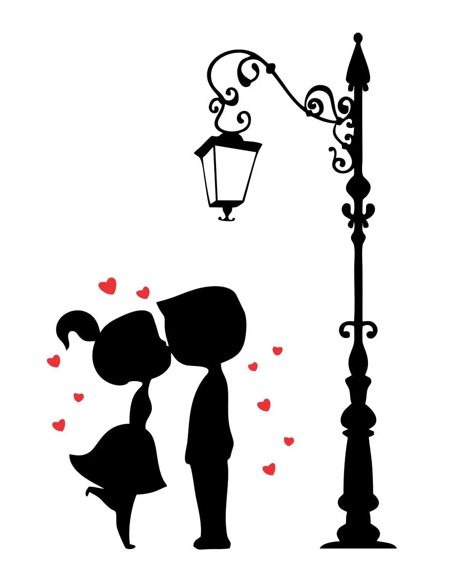 Decor Kraft Couple Design Wall Sticker & Decal,Size- 58 Cm X 36 Cm,Decorative
