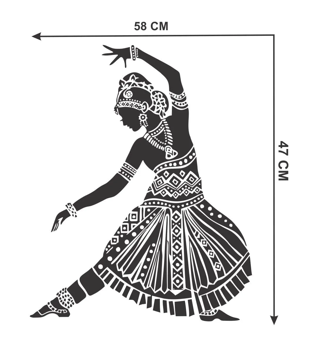 Decor Kraft Dancing Girl Wall Sticker & Decal,Size- 58 Cm X 34 Cm,Decorative