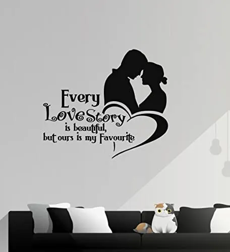 Decor Kraft Every Love Story is Beautiful Wall Sticker & Decal,Size- 50 Cm X 34 Cm,Religious