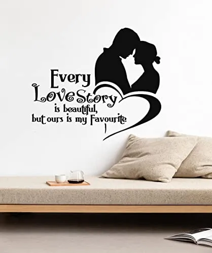 Decor Kraft Every Love Story is Beautiful Wall Sticker & Decal,Size- 50 Cm X 34 Cm,Religious