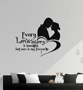 Decor Kraft Every Love Story is Beautiful Wall Sticker & Decal,Size- 50 Cm X 34 Cm,Religious